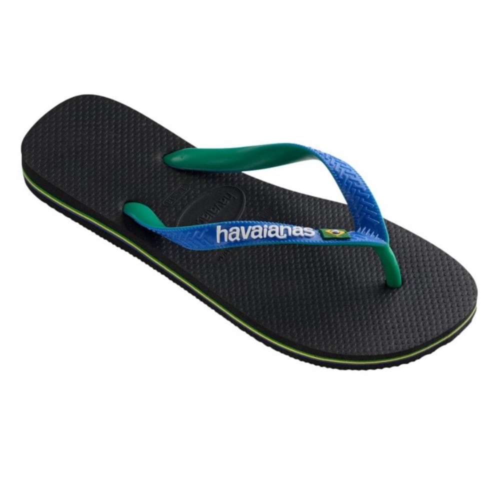 Havaianas Brazil Mix - Black and Blue Flip Flops size 37-38 - Picture 2 of 2